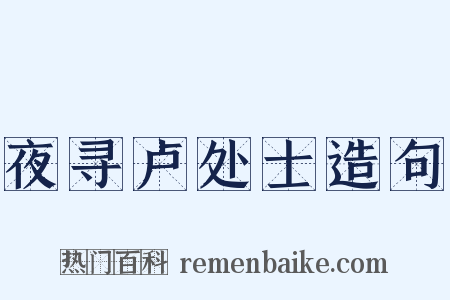 夜寻卢处士造句是什么意思的图片